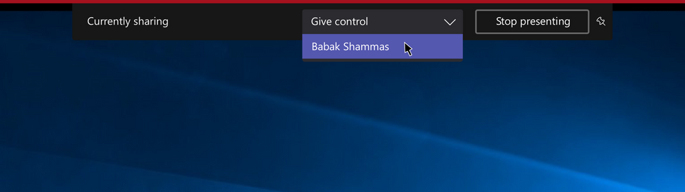 Microsoft Teams Share control